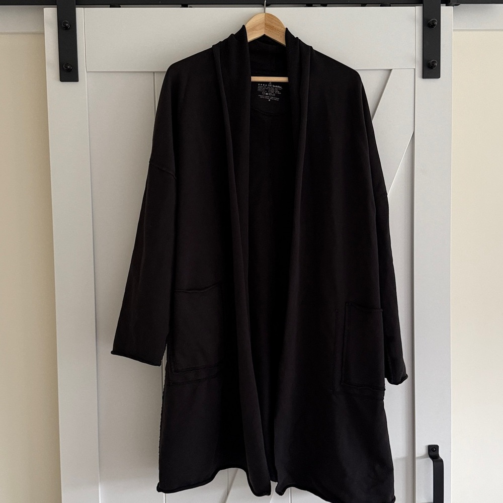 Neon Buddha Black Cotton Yoga Cardi